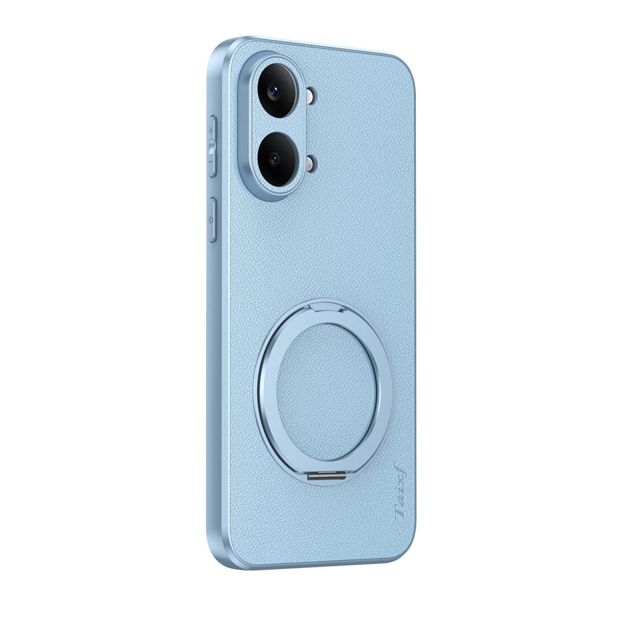 For Redmi Turbo 5 Max 5G Goatskin Vegan Leather Magnetic Phone Case With 360 Degree Rotating Holder - Blue - EDA009839303C