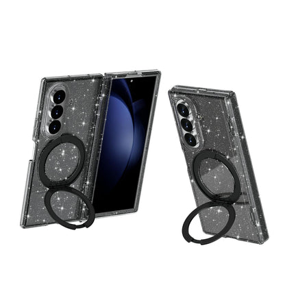 For Galaxy Z Fold8 Ultra 5G Terminator Style Glitter Powder Magnetic Holder Phone Case - Black - EDA009842302E