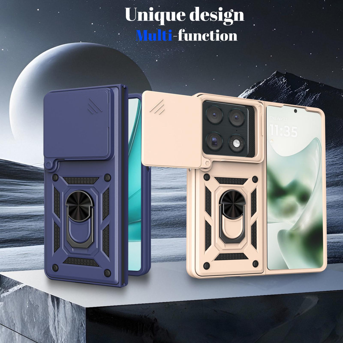 For Motorola Razr Fold 5G Sliding Camera Cover Design TPU+PC Phone Case - Red - EDA009842601B