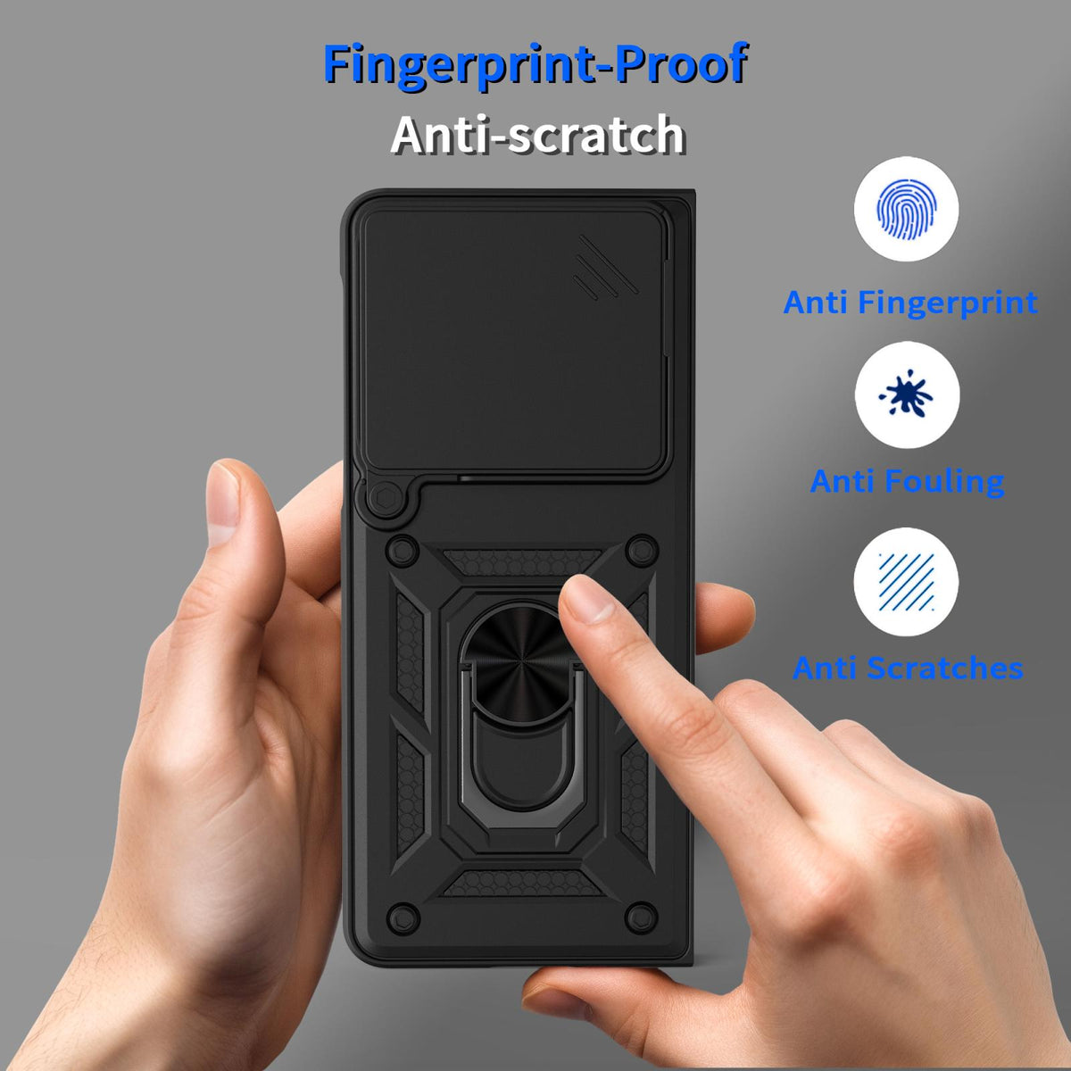 For Motorola Razr Fold 5G Sliding Camera Cover Design TPU+PC Phone Case - Silver - EDA009842601G