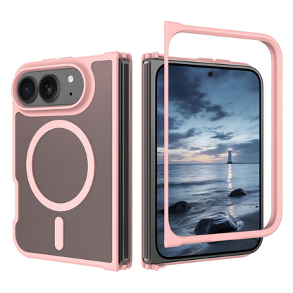 For iPhone Duo Skin Feel TPU Hybrid PC MagSafe Phone Case - Pink - EDA009844101C