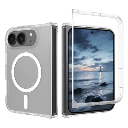 For iPhone Duo Skin Feel TPU Hybrid PC MagSafe Phone Case - Matte Transparent - EDA009844101F