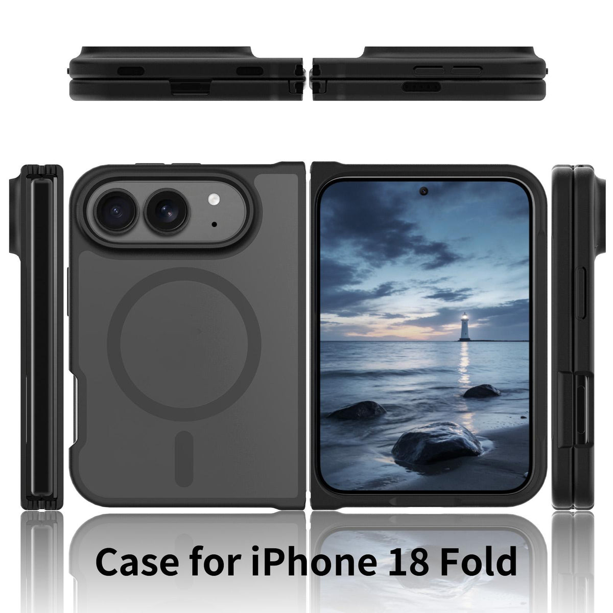 For iPhone Duo Skin Feel TPU Hybrid PC MagSafe Phone Case - Matte Transparent - EDA009844101F