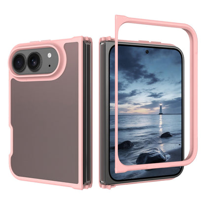 For iPhone Duo Skin Feel Contrast Color TPU Hybrid PC Phone Case - Pink - EDA009844401C