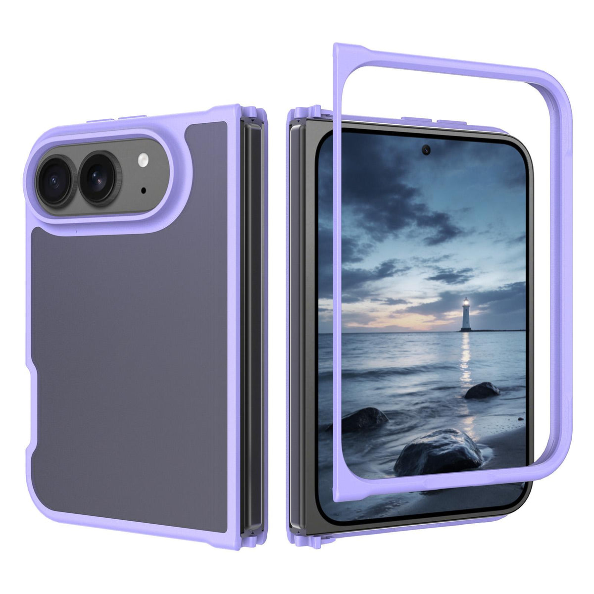 For iPhone Duo Skin Feel Contrast Color TPU Hybrid PC Phone Case - Purple - EDA009844401D