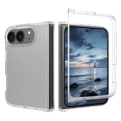 For iPhone Duo Skin Feel Contrast Color TPU Hybrid PC Phone Case - Matte Transparent - EDA009844401F
