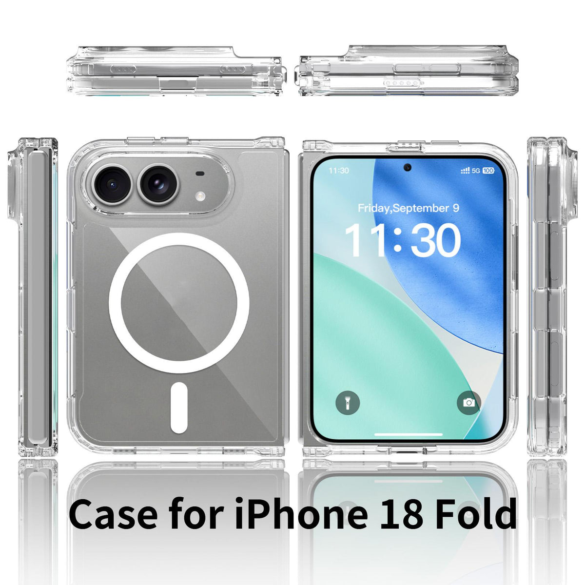 For iPhone Duo Scratch-proof Acrylic 2.0mm Crystal Magnetic Phone Case - Default - EDA009844601