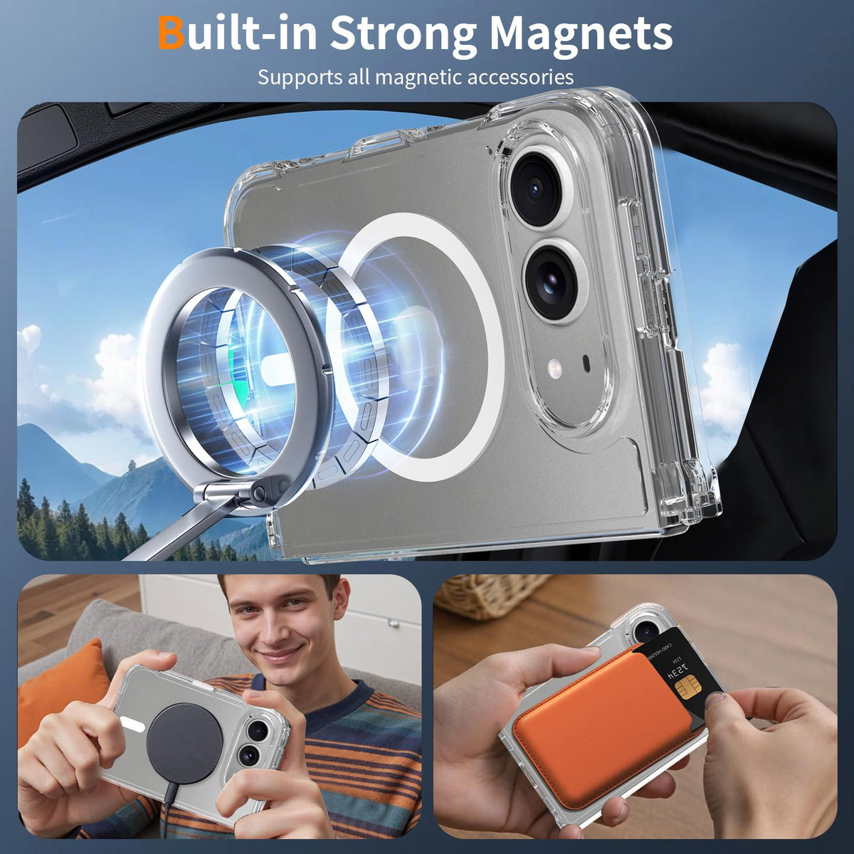 For iPhone Duo Scratch-proof Acrylic 2.0mm Crystal Magnetic Phone Case - Default - EDA009844601