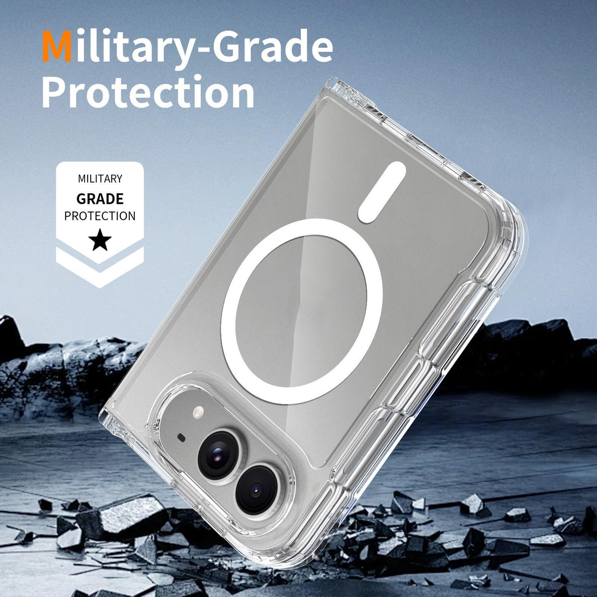 For iPhone Duo Scratch-proof Acrylic 2.0mm Crystal Magnetic Phone Case - Default - EDA009844601