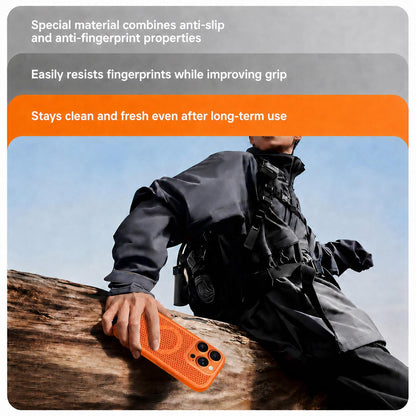 For iPhone 16 Pro Max Ice Feeling Cooling Magnetic Shockproof Phone Case - Grey - EDA009845701D