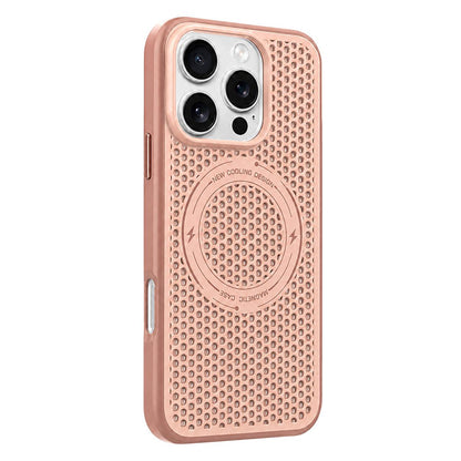 For iPhone 16 Pro Max Ice Feeling Cooling Magnetic Shockproof Phone Case - Brown - EDA009845701F