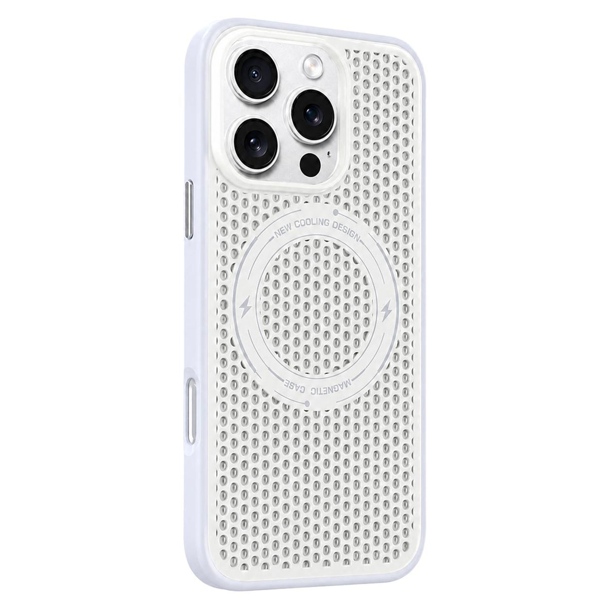 For iPhone 16 Pro Ice Feeling Cooling Magnetic Shockproof Phone Case - White - EDA009845702C