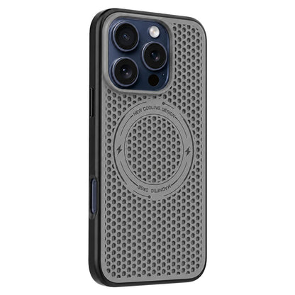 For iPhone 16 Pro Ice Feeling Cooling Magnetic Shockproof Phone Case - Grey - EDA009845702D
