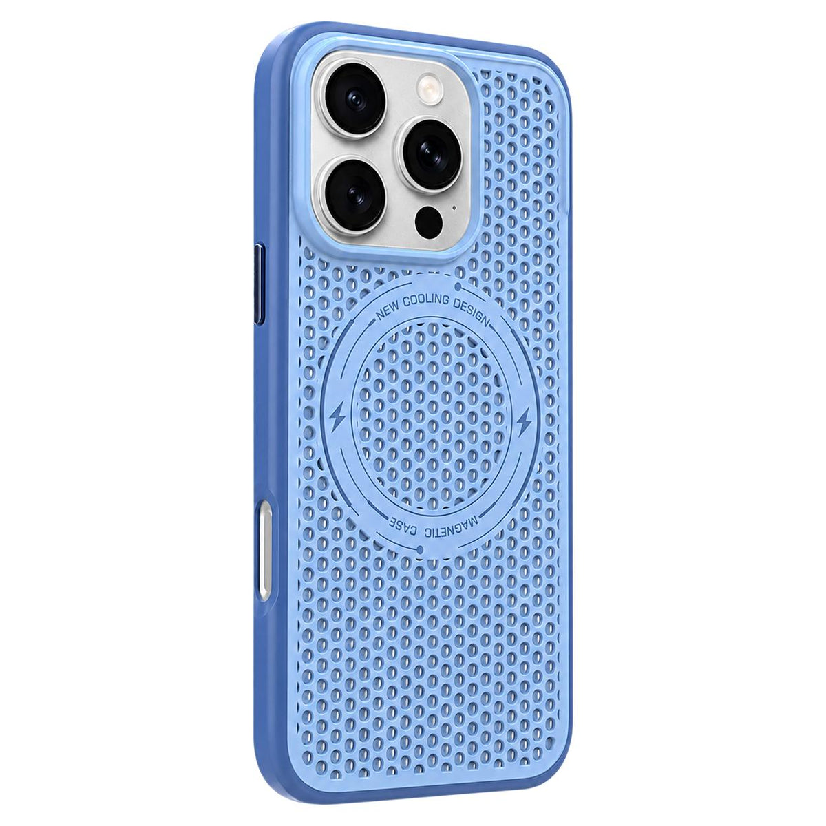 For iPhone 16 Pro Ice Feeling Cooling Magnetic Shockproof Phone Case - Blue - EDA009845702E