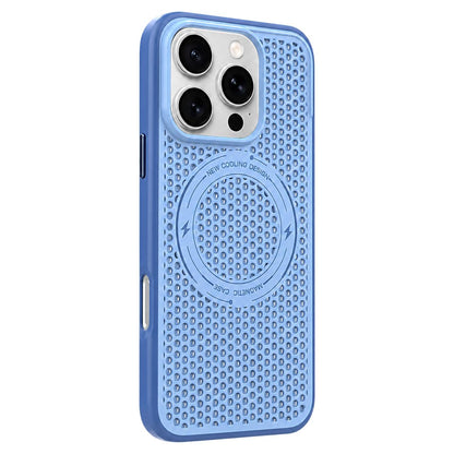 For iPhone 16 Pro Ice Feeling Cooling Magnetic Shockproof Phone Case - Blue - EDA009845702E