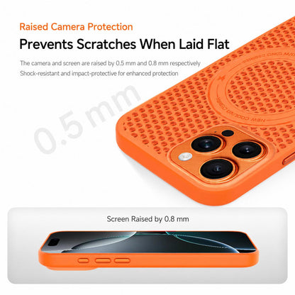 For iPhone 16 Pro Ice Feeling Cooling Magnetic Shockproof Phone Case - Blue - EDA009845702E