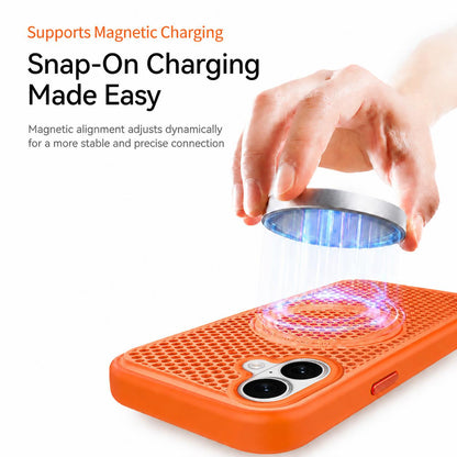 For iPhone 16 Ice Feeling Cooling Magnetic Shockproof Phone Case - Grey - EDA009845703D
