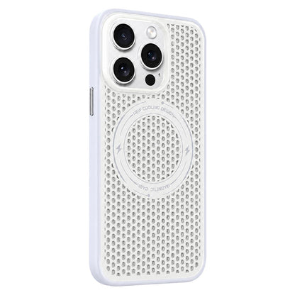 For iPhone 15 Pro Max Ice Feeling Cooling Magnetic Shockproof Phone Case - White - EDA009845704C