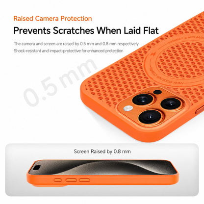 For iPhone 15 Pro Ice Feeling Cooling Magnetic Shockproof Phone Case - Brown - EDA009845705F