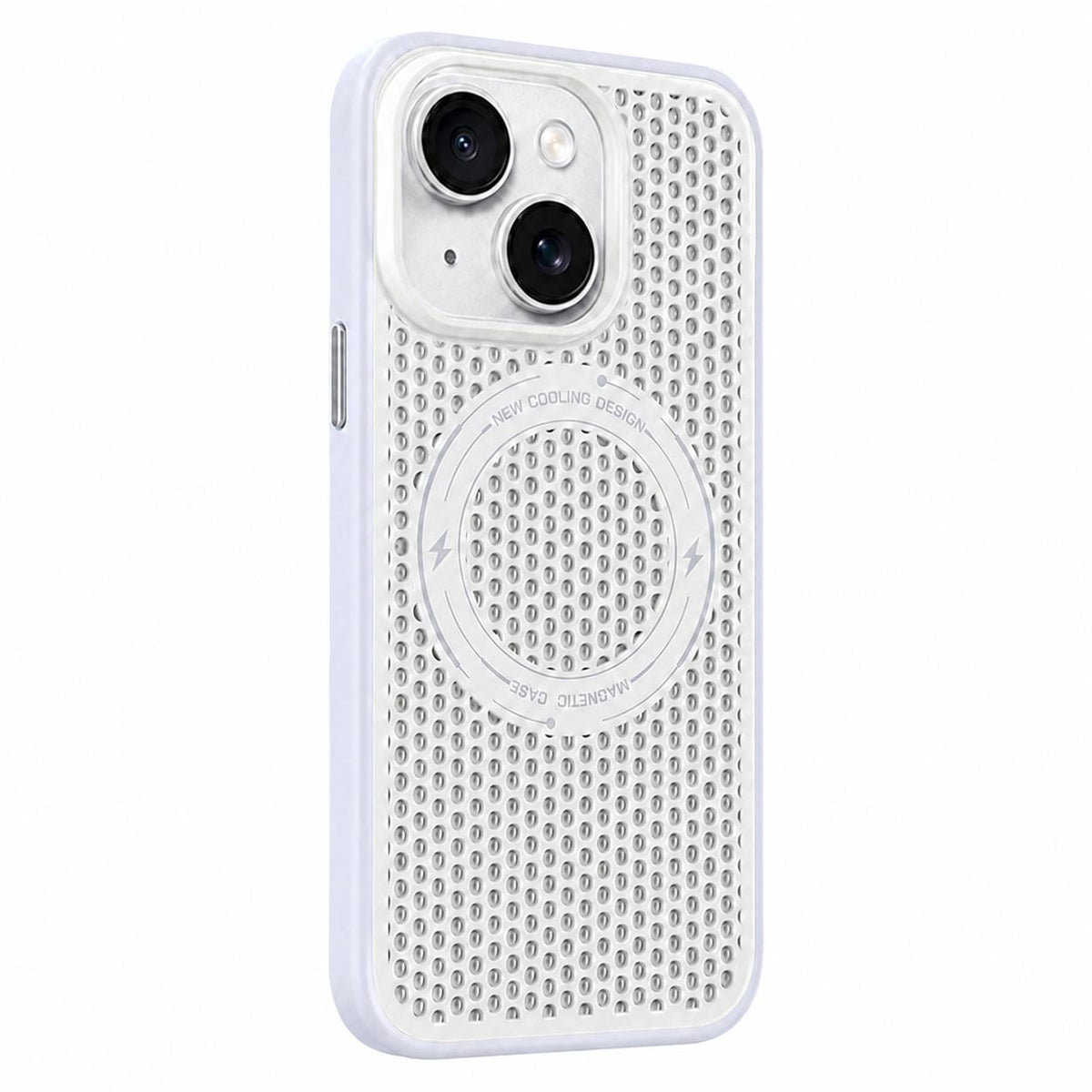 For iPhone 15 Ice Feeling Cooling Magnetic Shockproof Phone Case - White - EDA009845706C