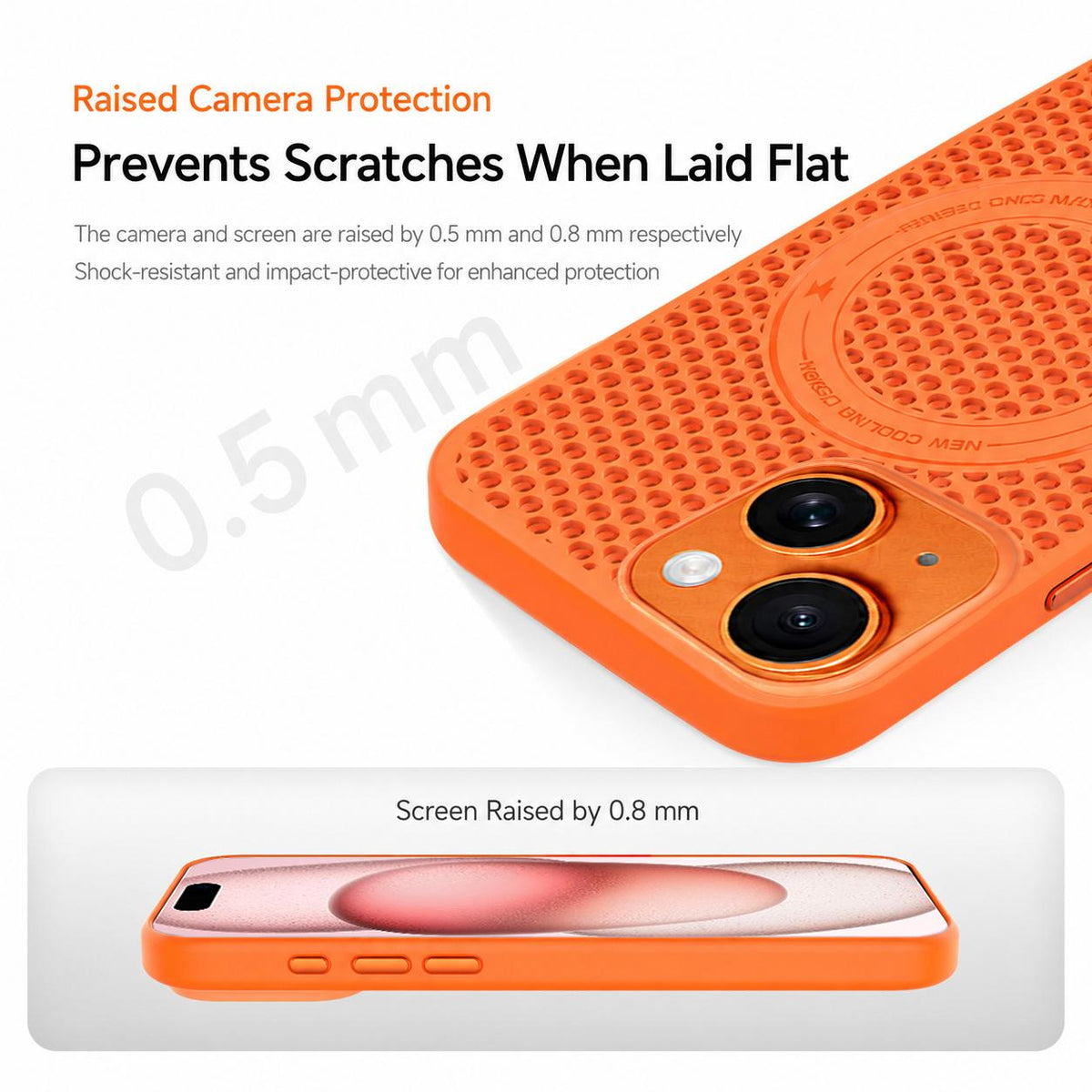 For iPhone 15 Ice Feeling Cooling Magnetic Shockproof Phone Case - White - EDA009845706C