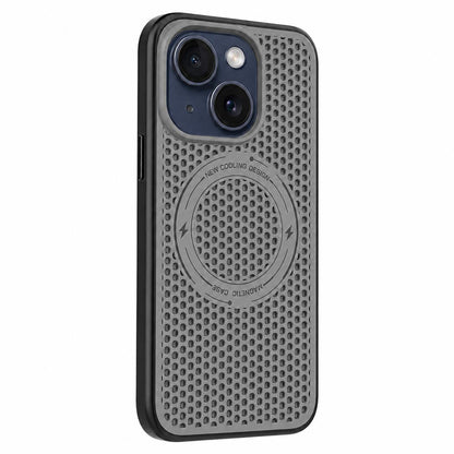For iPhone 15 Ice Feeling Cooling Magnetic Shockproof Phone Case - Grey - EDA009845706D