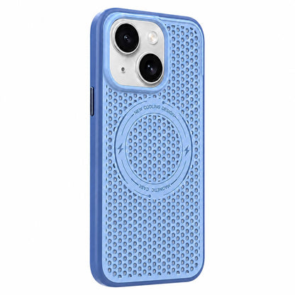 For iPhone 15 Ice Feeling Cooling Magnetic Shockproof Phone Case - Blue - EDA009845706E