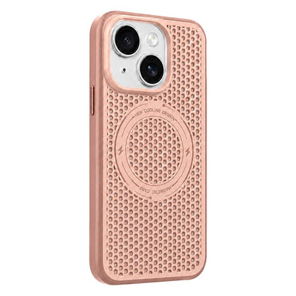 For iPhone 15 Ice Feeling Cooling Magnetic Shockproof Phone Case - Brown - EDA009845706F