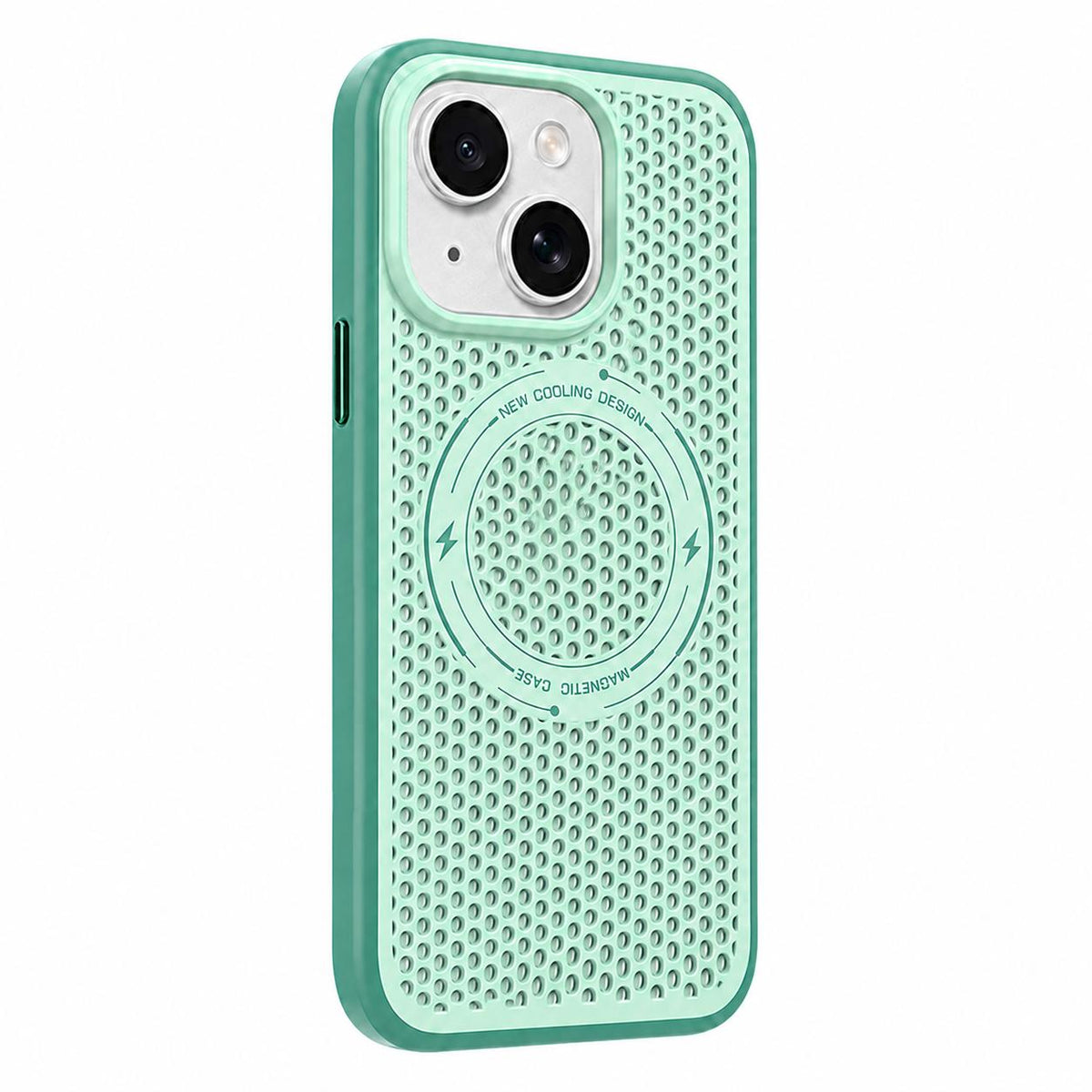 For iPhone 14 Ice Feeling Cooling Magnetic Shockproof Phone Case - Mint Green - EDA009845707B