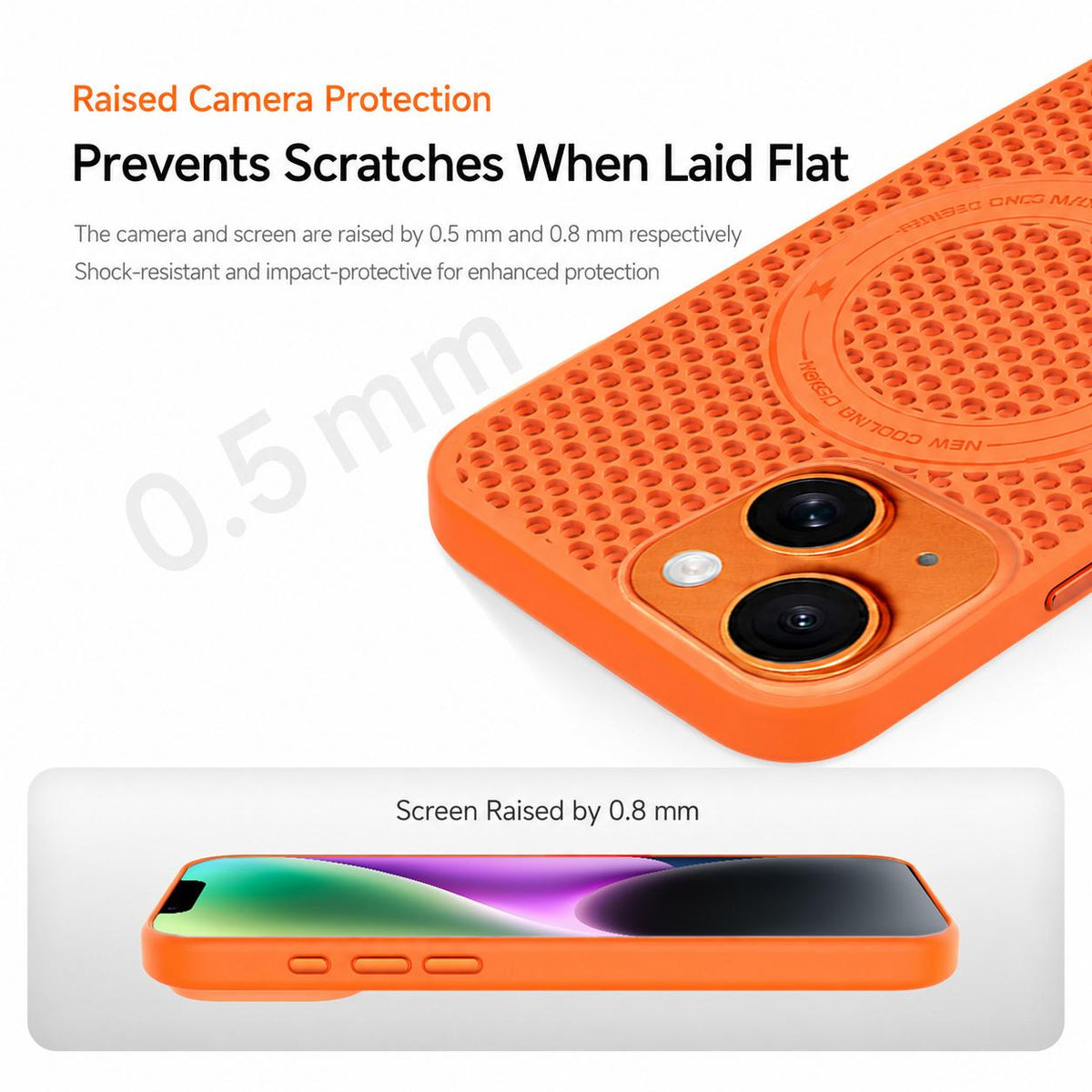 For iPhone 14 Ice Feeling Cooling Magnetic Shockproof Phone Case - White - EDA009845707C