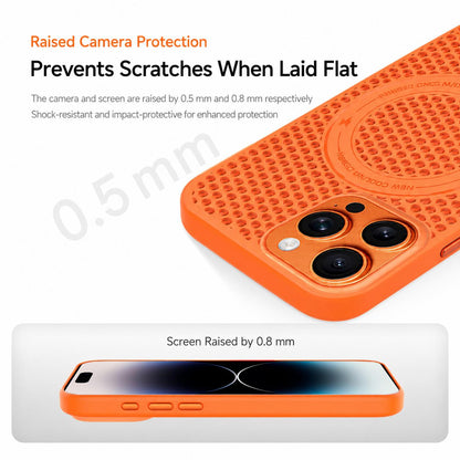 For iPhone 14 Pro Ice Feeling Cooling Magnetic Shockproof Phone Case - White - EDA009845708C