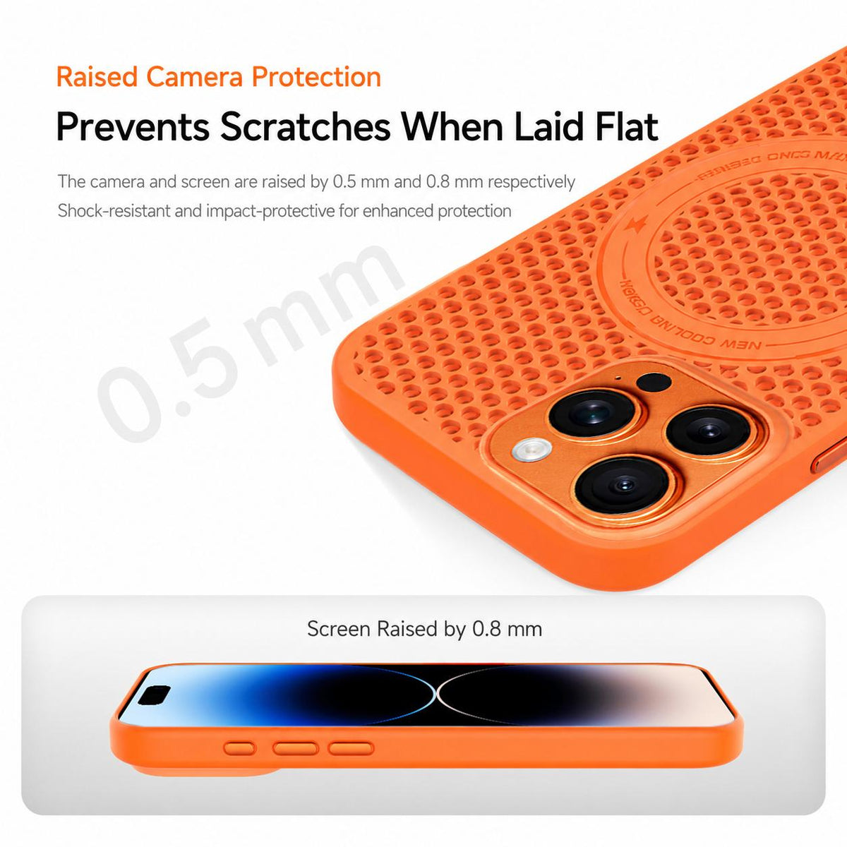 For iPhone 14 Pro Max Ice Feeling Cooling Magnetic Shockproof Phone Case - Grey - EDA009845709D