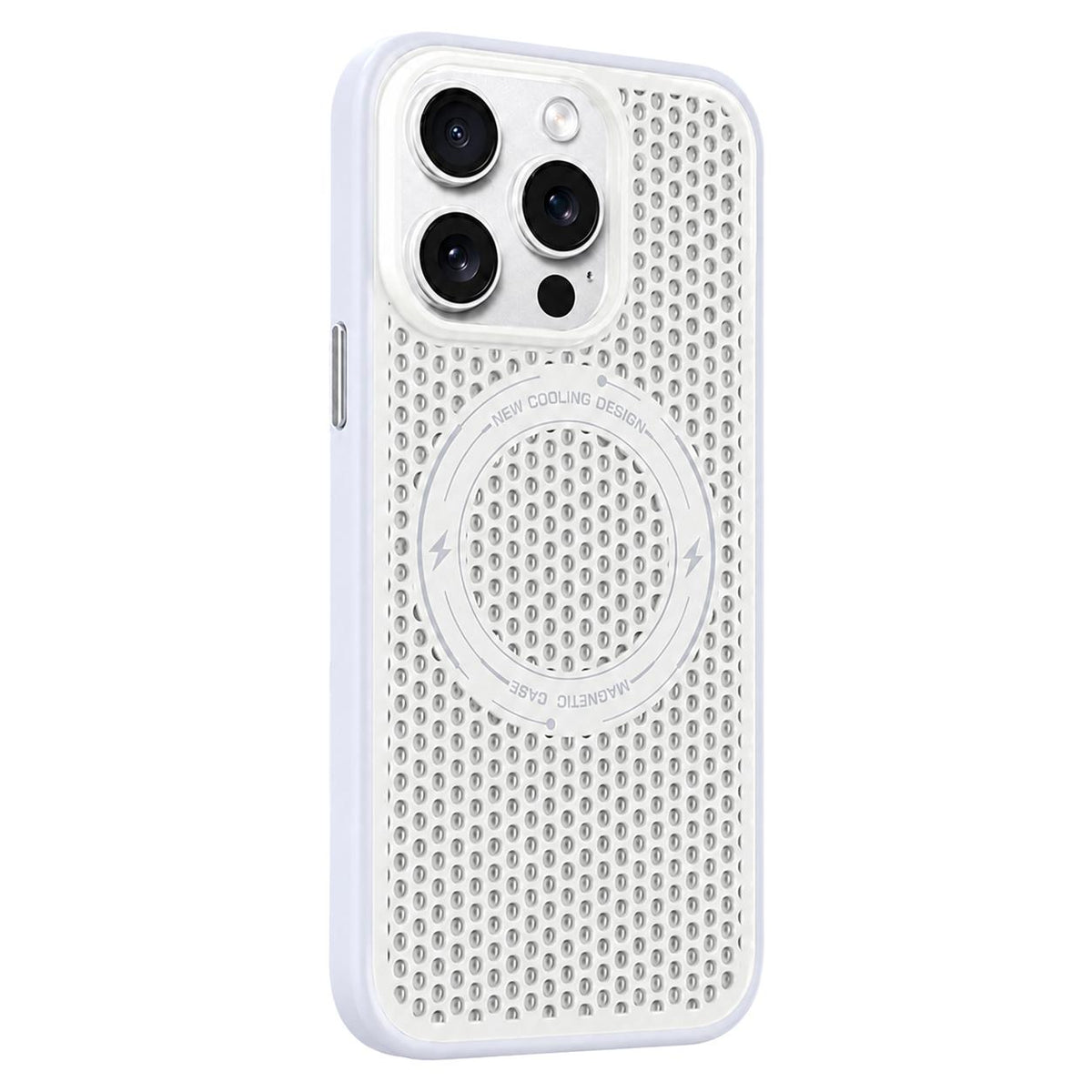 For iPhone 13 Pro Max Ice Feeling Cooling Magnetic Shockproof Phone Case - White - EDA009845710C