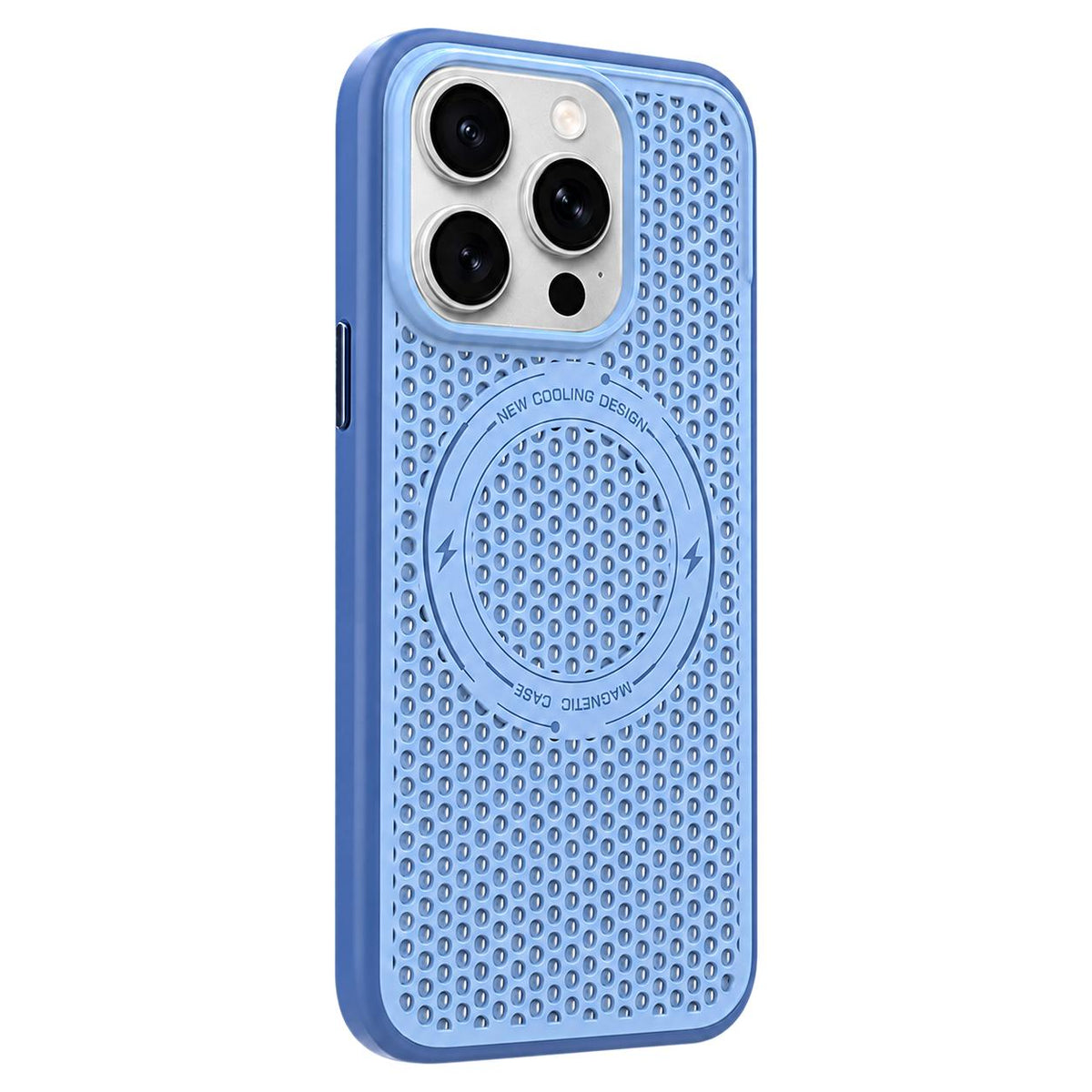 For iPhone 13 Pro Ice Feeling Cooling Magnetic Shockproof Phone Case - Blue - EDA009845711E