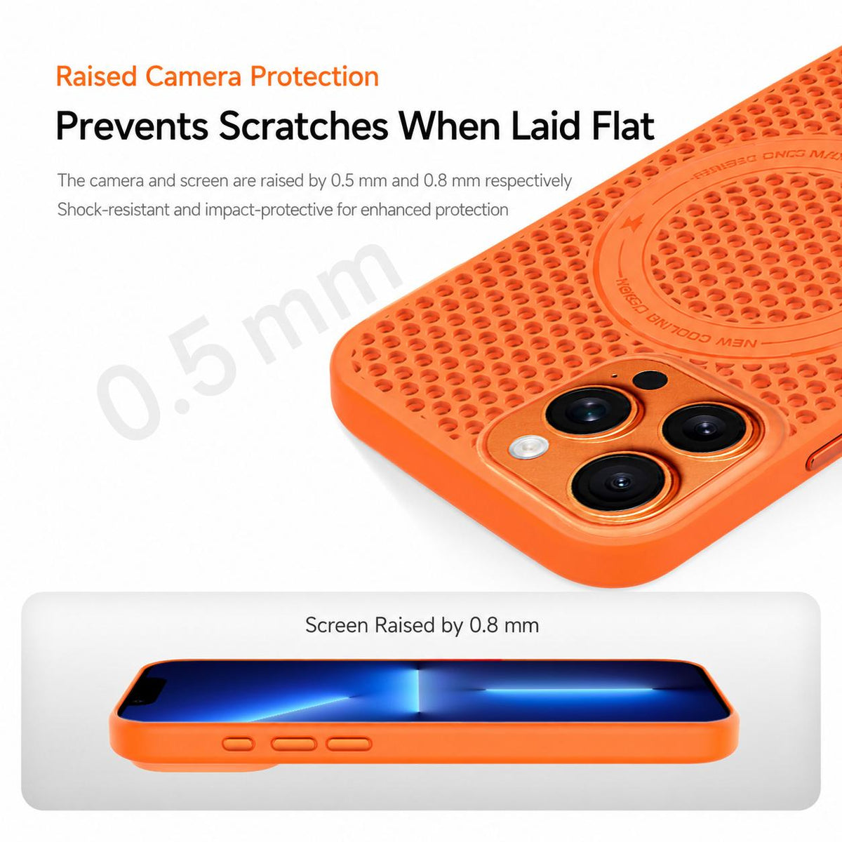 For iPhone 13 Pro Ice Feeling Cooling Magnetic Shockproof Phone Case - Brown - EDA009845711F
