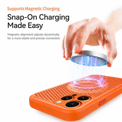 For iPhone 13 Pro Ice Feeling Cooling Magnetic Shockproof Phone Case - Brown - EDA009845711F