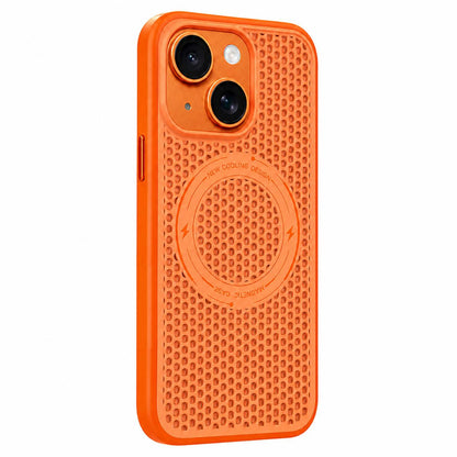 For iPhone 13 Ice Feeling Cooling Magnetic Shockproof Phone Case - Orange - EDA009845712A