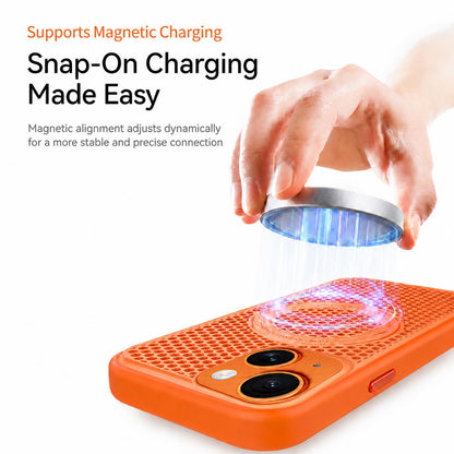 For iPhone 13 Ice Feeling Cooling Magnetic Shockproof Phone Case - Brown - EDA009845712F