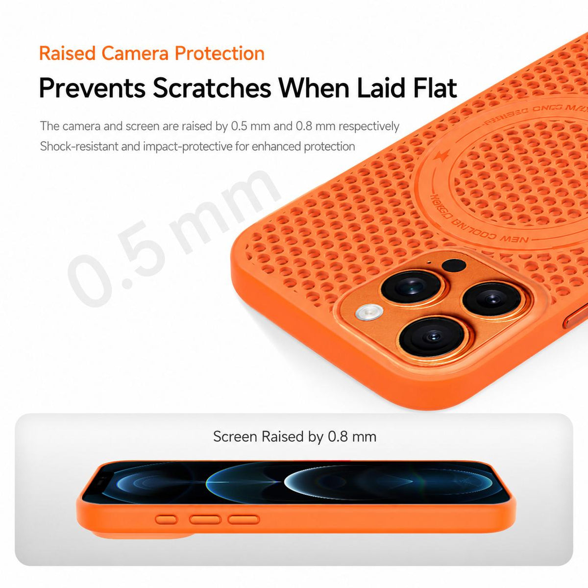 For iPhone 12 Pro Max Ice Feeling Cooling Magnetic Shockproof Phone Case - Brown - EDA009845713F