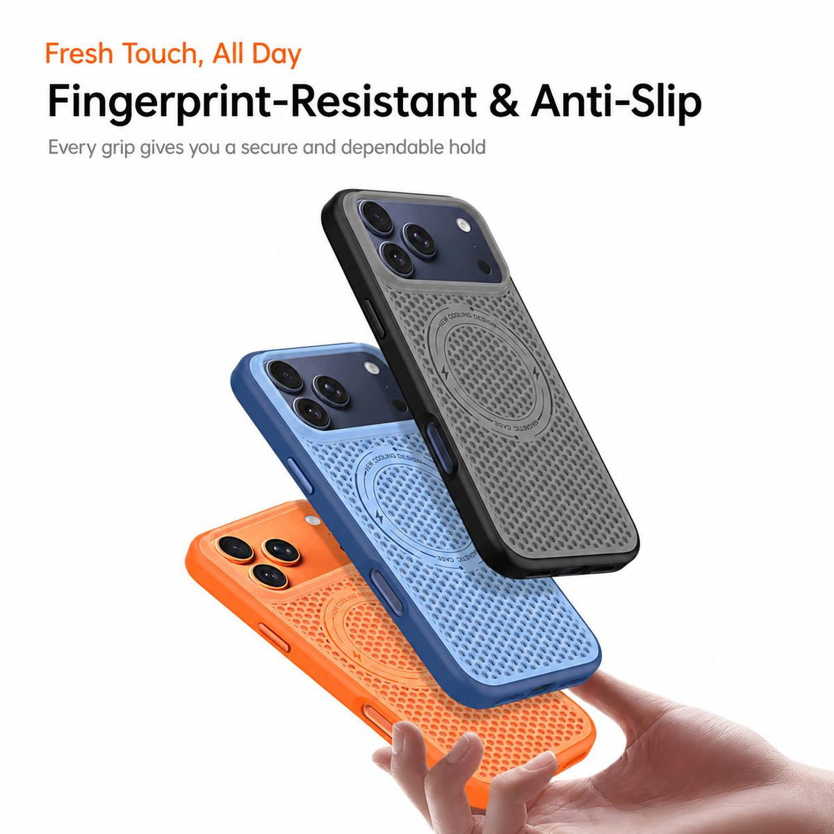 For iPhone 18 Pro Max / 17 Pro Max Ice Feeling Cooling Magnetic Shockproof Phone Case - White - EDA009845714C