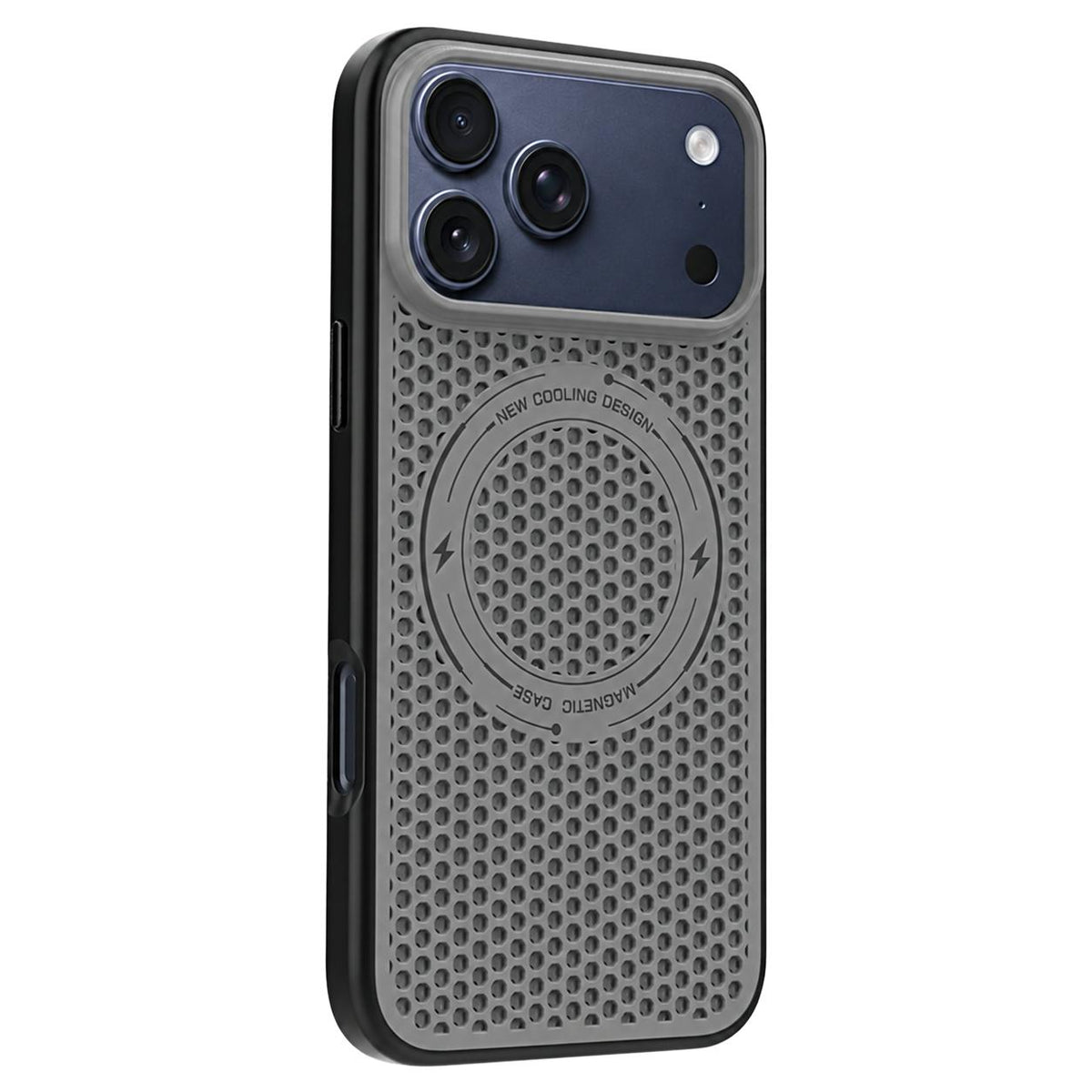 For iPhone 18 Pro Max / 17 Pro Max Ice Feeling Cooling Magnetic Shockproof Phone Case - Grey - EDA009845714D