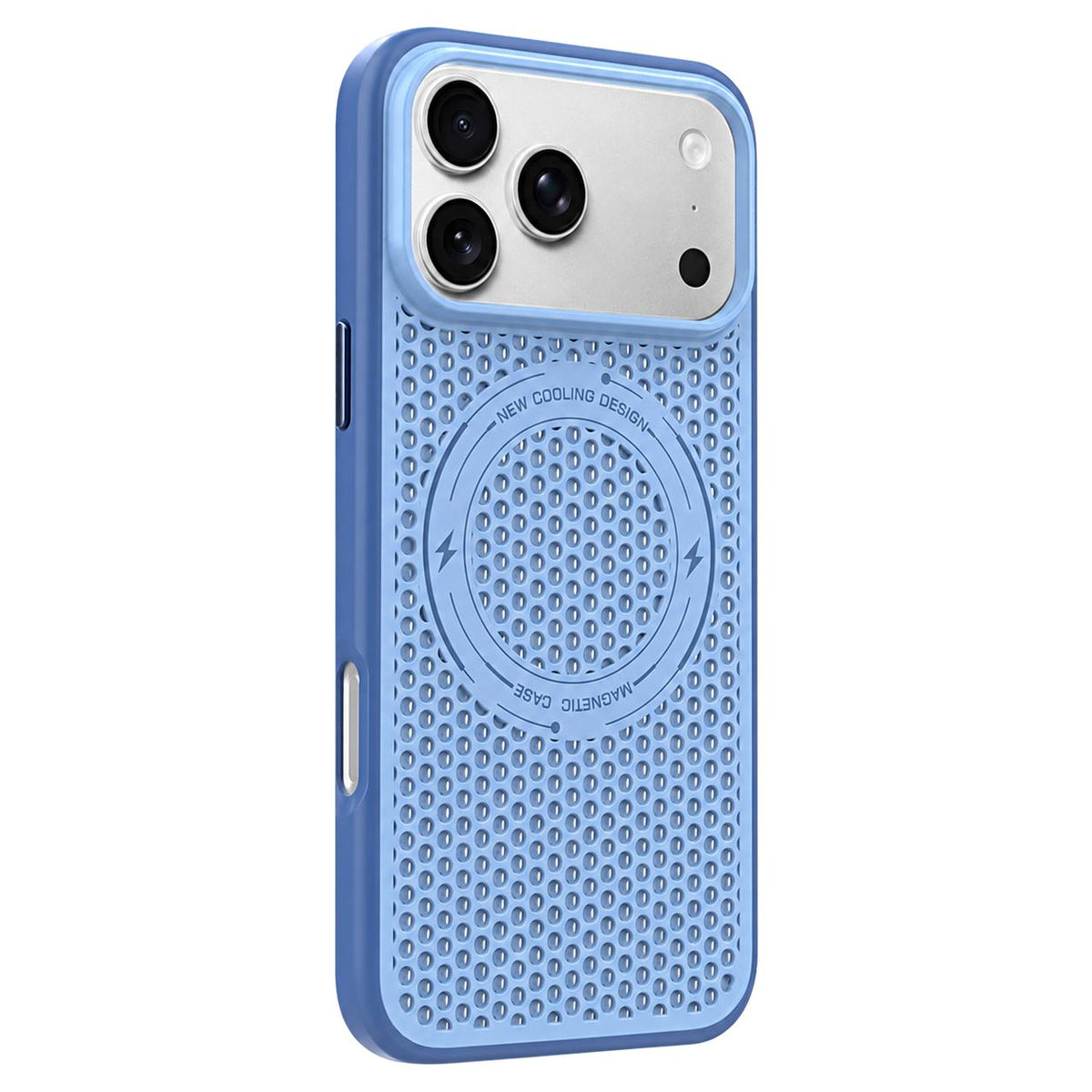 For iPhone 18 Pro Max / 17 Pro Max Ice Feeling Cooling Magnetic Shockproof Phone Case - Blue - EDA009845714E