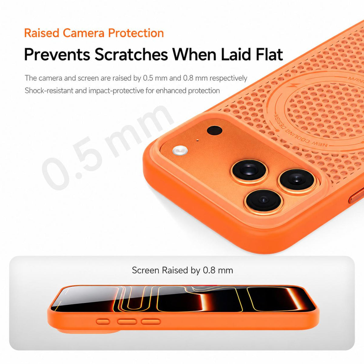 For iPhone 18 Pro Max / 17 Pro Max Ice Feeling Cooling Magnetic Shockproof Phone Case - Brown - EDA009845714F