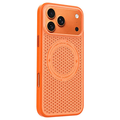For iPhone 18 Pro / 17 Pro Ice Feeling Cooling Magnetic Shockproof Phone Case - Orange - EDA009845715A