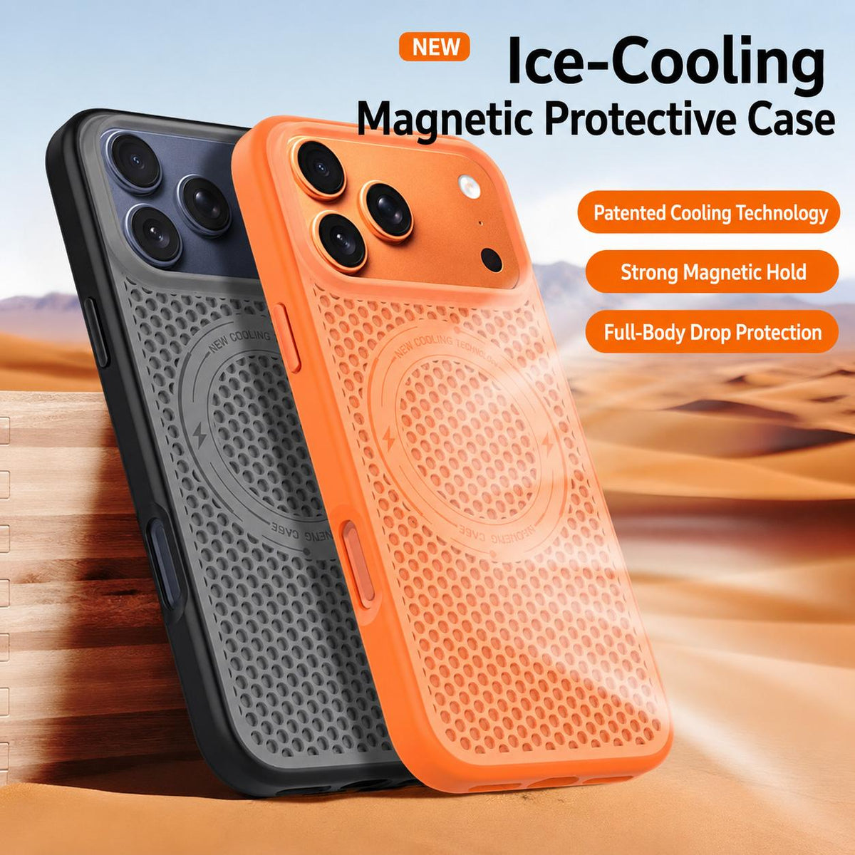 For iPhone 18 Pro / 17 Pro Ice Feeling Cooling Magnetic Shockproof Phone Case - White - EDA009845715C