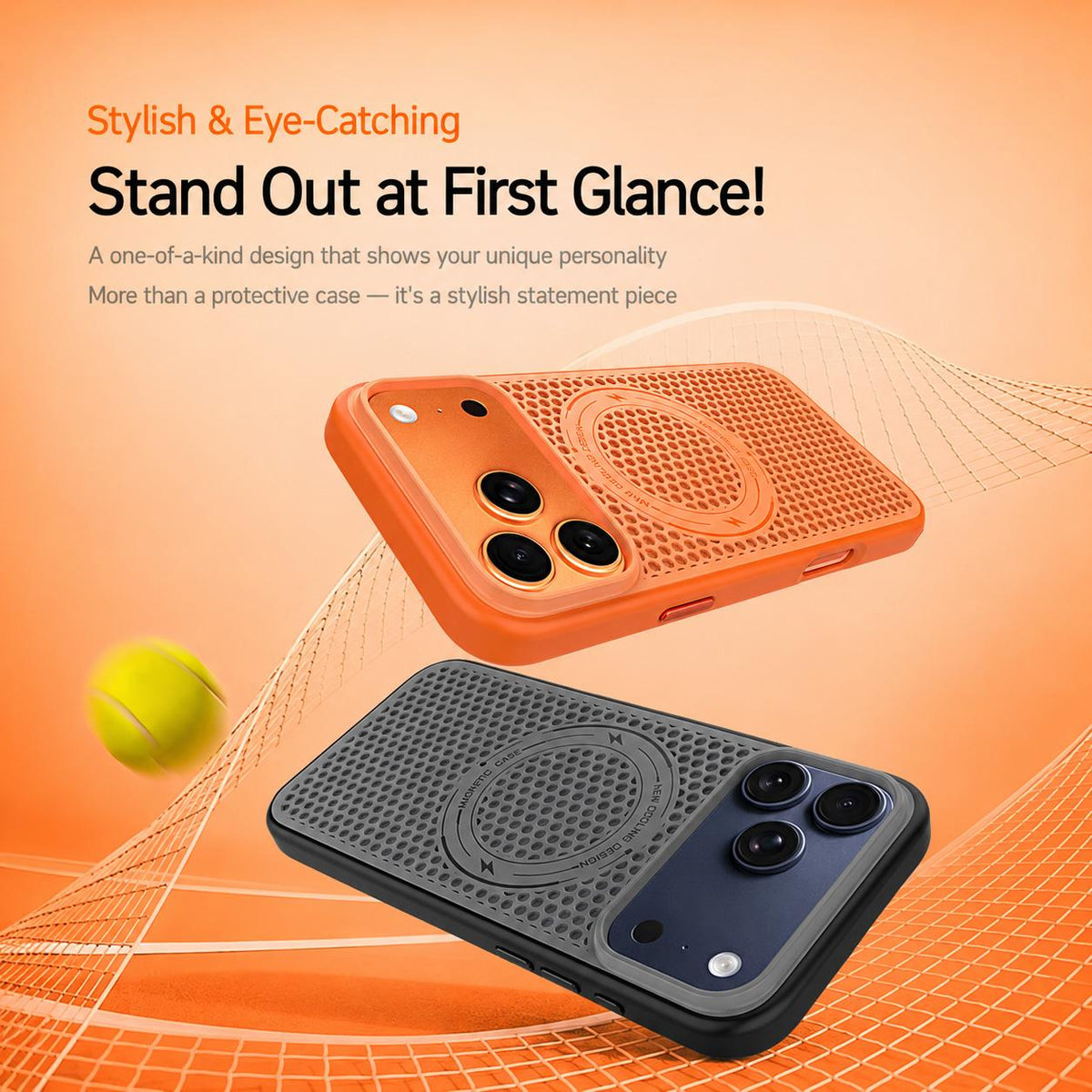 For iPhone 18 Pro / 17 Pro Ice Feeling Cooling Magnetic Shockproof Phone Case - Grey - EDA009845715D