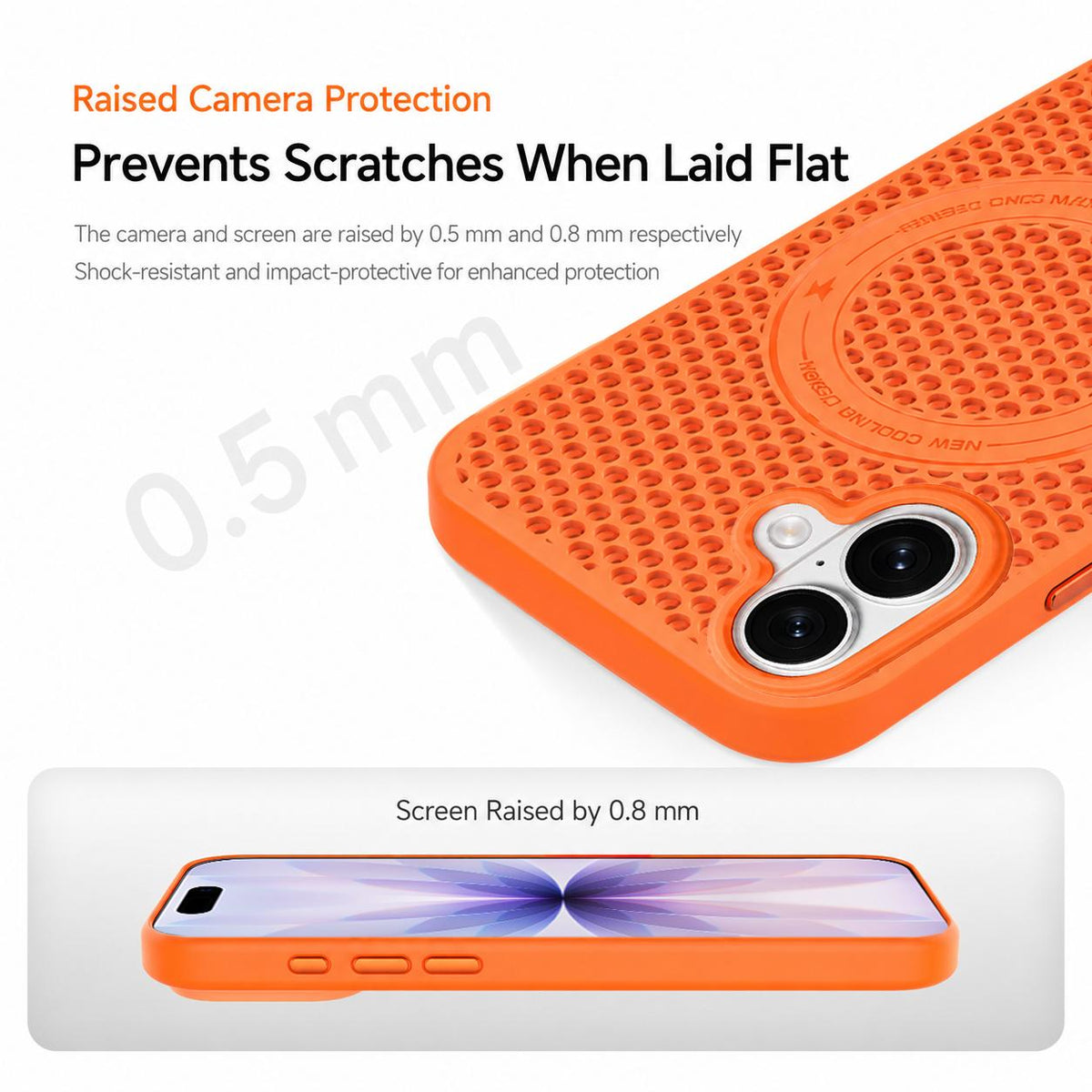 For iPhone 17 Ice Feeling Cooling Magnetic Shockproof Phone Case - Orange - EDA009845716A