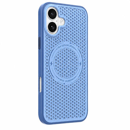 For iPhone 17 Ice Feeling Cooling Magnetic Shockproof Phone Case - Blue - EDA009845716E