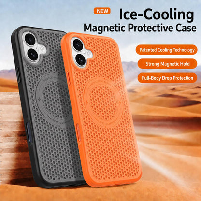 For iPhone 17 Ice Feeling Cooling Magnetic Shockproof Phone Case - Brown - EDA009845716F