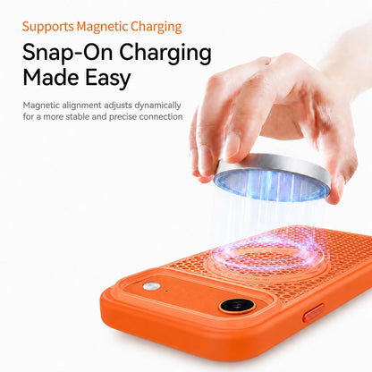 For iPhone Air Ice Feeling Cooling Magnetic Shockproof Phone Case - Orange - EDA009845717A